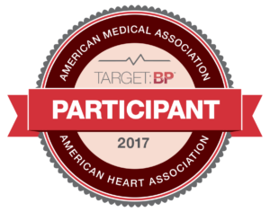 Image on side bar of about us - American Medical Association - Target BP Participant award seal