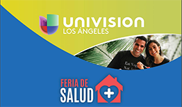 Image with Univision Los Angeles words with Logo and Feria De Salud with logo